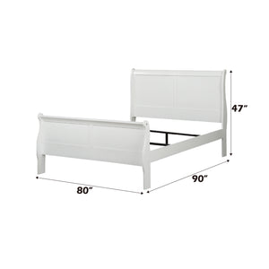 English Elm Louis Philippe Eastern King Sleigh Bed - Elegant White Finish, Durable Design For Timeless Comfort B2726S00144