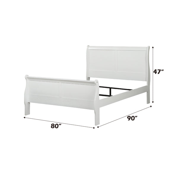 English Elm Louis Philippe Eastern King Sleigh Bed - Elegant White Finish, Durable Design For Timeless Comfort B2726S00144