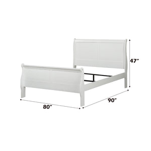 English Elm Louis Philippe Elegant White 2-Piece Bedroom Set - Eastern King Sleigh Bed & Nightstand Combo B2726S00166