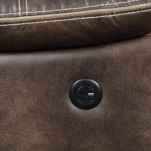 English Elm Wallace & Bay - Brown Reclining Sofa with USB Charging, Hidden Storage, Soft-Close Console & Removable Cup Holders B361P384485