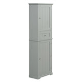 English Elm Tall Bathroom Storage Cabinet, Freestanding Storage Cabinet With Drawer and Adjustable Shelf, Mdf Board With Painted Finish, Grey