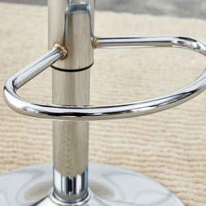 English Elm Modern PU Bar Stools Set of 2 — 360° Swivel, Height Adjustable, Waterproof Leather, Ergonomic White Finish W1151P200322