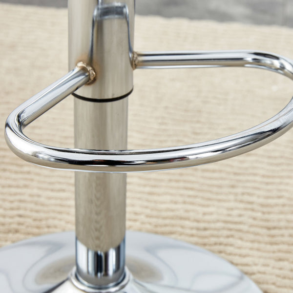 English Elm Modern PU Bar Stools Set of 2 — 360° Swivel, Height Adjustable, Waterproof Leather, Ergonomic White Finish W1151P200322