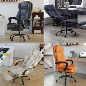 English Elm Office Reclining Executive Chair Pu Leather High Back Swivel with Lumbar Support Black W5201P418259