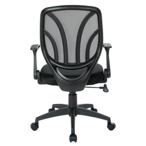 OSP Home Furnishings Screen Back Mesh Task Chair with Lumbar Support Ergonomic Seating for Home Office Use EM69202N-3M