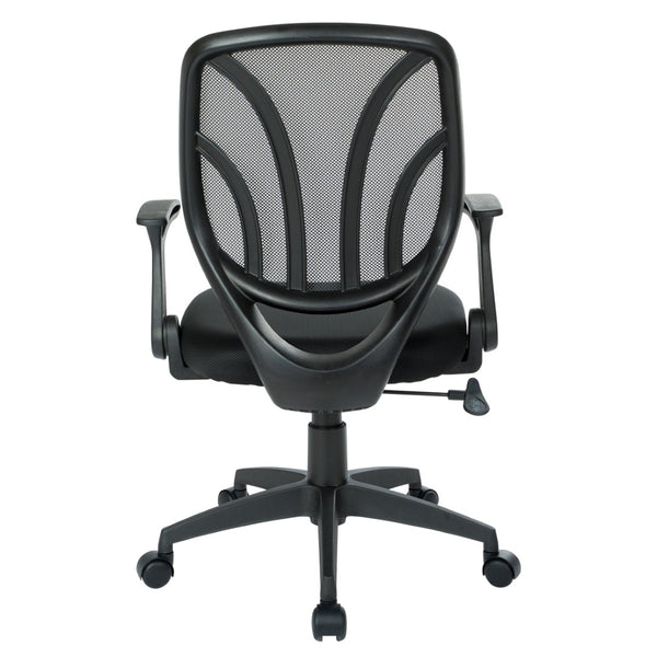 OSP Home Furnishings Screen Back Mesh Task Chair with Lumbar Support Ergonomic Seating for Home Office Use EM69202N-3M