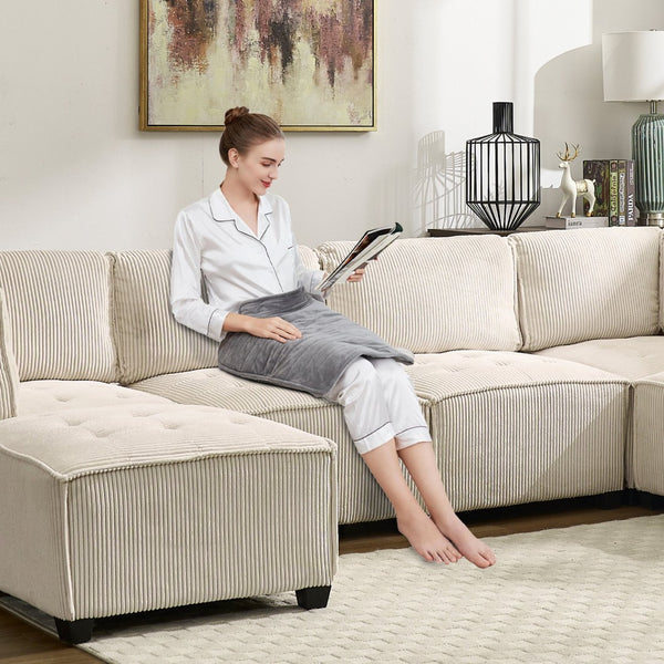 English Elm United We Win 6-Seat U-Shaped Modular Sectional Sofa With Reversible Chaise For Cozy Living Spaces W1568S00160-GIGA