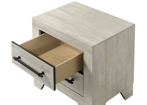 English Elm Light Gray Contemporary Nightstand Solid Rubberwood Dovetail Drawer Bedroom Storage B2741P431082