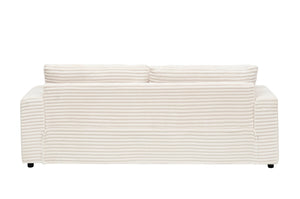 English Elm 88.58" Elegant Corduroy 3-Seater Sofa With 4 Matching Pillows – Comfort Meets Modern Style! W3356P312630