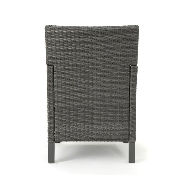 English Elm Christopher Knight Home® - CYPRESS Wicker Outdoor Dining Chair with Water-Resistant Cushion, Durable Weatherproof Patio Seating Grey 32.5 L x 23.3 W x 14 H 61562.00GRY