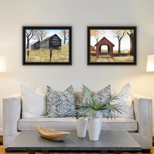 English Elm Trendy Decor 4u Billy Jacobs Pastoral Barn Bridge Black Framed Canvas Wall Art Set B067P254096