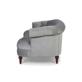 English Elm La Rosa Victorian Chesterfield Tufted Sofa, Opal Grey Velvet