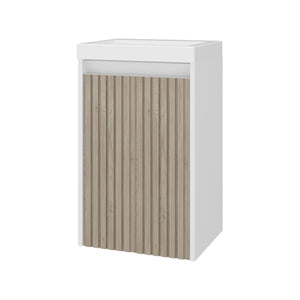 English Elm Homer Wall Mounted Bathroom Vanity with Integrated Sink and Interior Storage White B097P480477