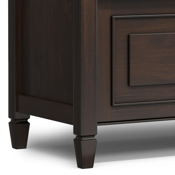 English Elm Connaught Wide Entryway Storage Bench - Handcrafted Dark Chestnut Wood With Spacious Storage & Seating B136P203417