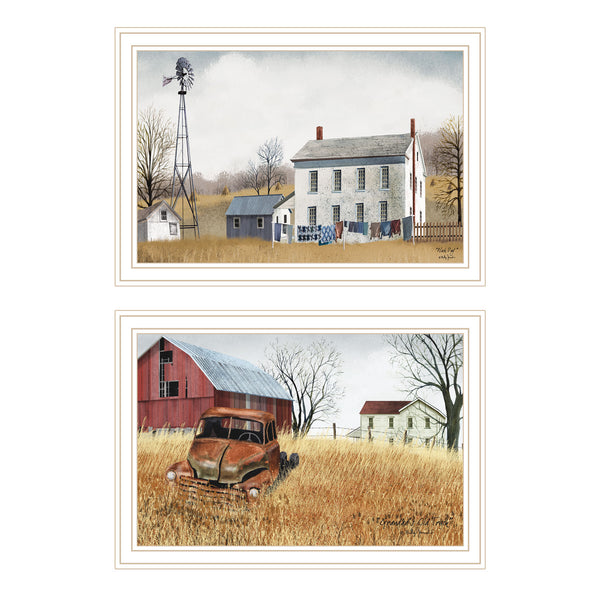 English Elm Trendy Decor 4u Billy Jacobs Folk Art 2 Piece Framed Set Farmhouse Wall Prints B067P254117