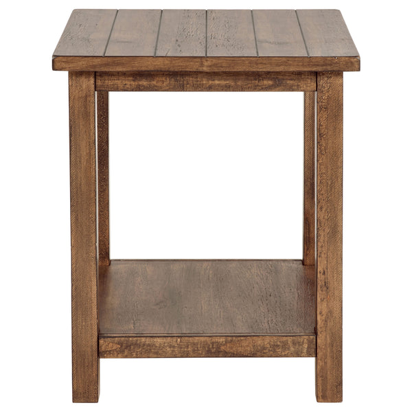 English Elm Castleton Pine Wood 3 Piece Living Room Table Set with Rustic Distressed Craftsman Finish B062S01644