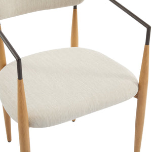 English Elm Christopher Knight Home® - Dining Arm Chairs Set Of 2 - Modern Upholstered Design With Iron Frame For Elegant Dining Comfort N771P232981K