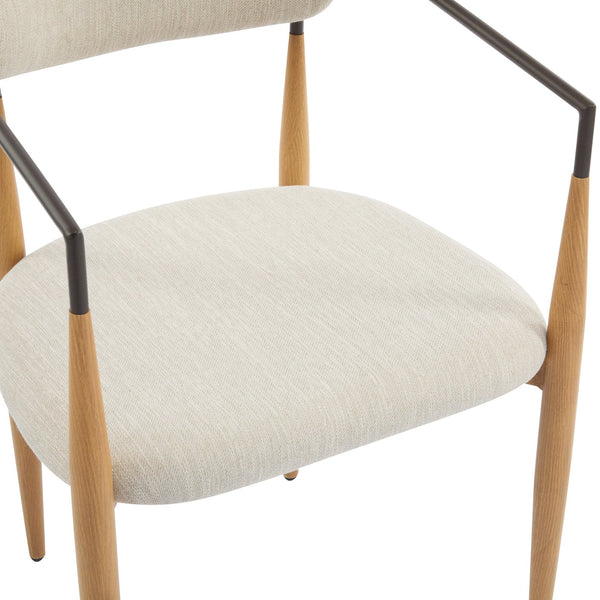 English Elm Christopher Knight Home® - Dining Arm Chairs Set Of 2 - Modern Upholstered Design With Iron Frame For Elegant Dining Comfort N771P232981K