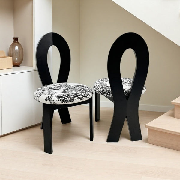 English Elm Dining Chairs Set Of 2 – Elegant Walnut Wood With Linen Cushions & Crisscross Backrest For Comfort W2700P338557