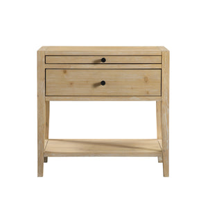 English Elm Sunveil 1-Drawer Nightstand with Pull-Out Tray and Open Shelf, Wood Construction, No Assembly Required Natural B050P362617