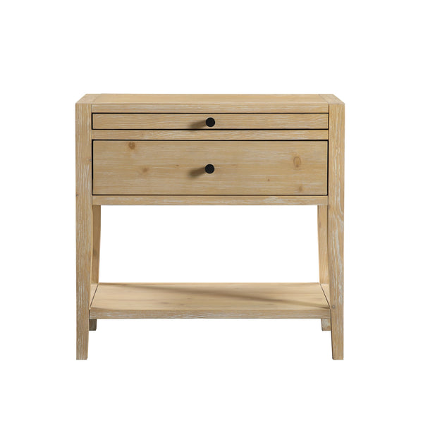 English Elm Sunveil 1-Drawer Nightstand with Pull-Out Tray and Open Shelf, Wood Construction, No Assembly Required Natural B050P362617