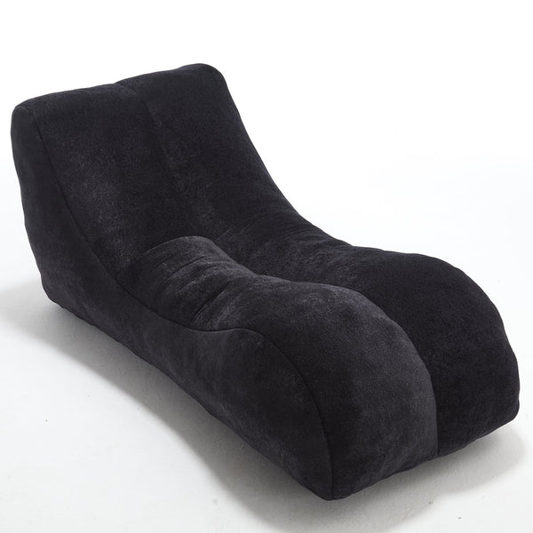 English Elm Creative Bean Bag Sofa Chair with Plush Superfiber Cover and Soft Foam Filling for Luxe Comfort Black W1996P266264