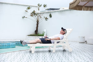 English Elm Lounge Outdoor Chaise With Wood-Look Hdpe, 5 Adjustable Positions, Wheels & Cup Holder For Relaxation W2103P254599