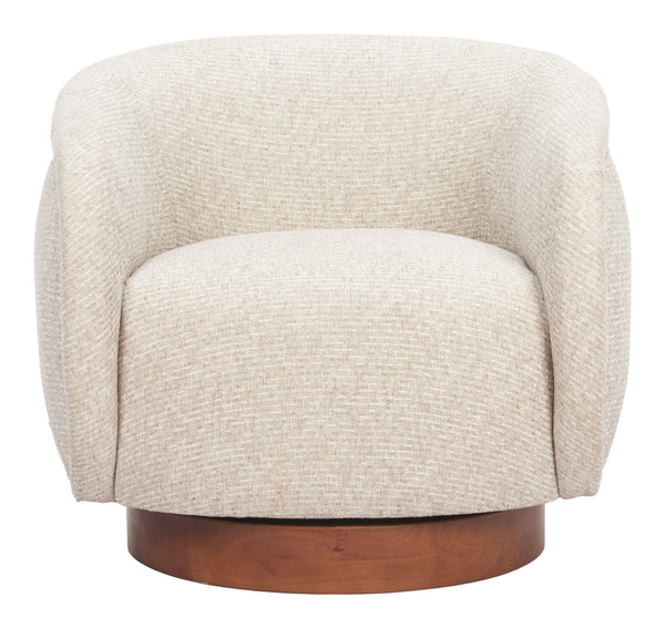 Zuo Modern Vinta Swivel Chair Beige - Stylish Modern Design In Soft Polyester For Chic Home Décor & Comfort Beige 100% Polyester,Plywood,Elm Wood 110435-zuo-modern