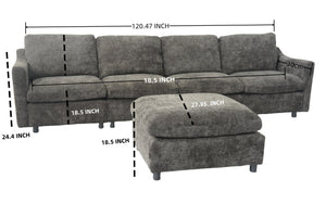 English Elm Modern Oversized Deep Seat Sectional Sofa with Reversible Chaise, Plush Loop Yarn, Memory Foam Comfort W1183S00012