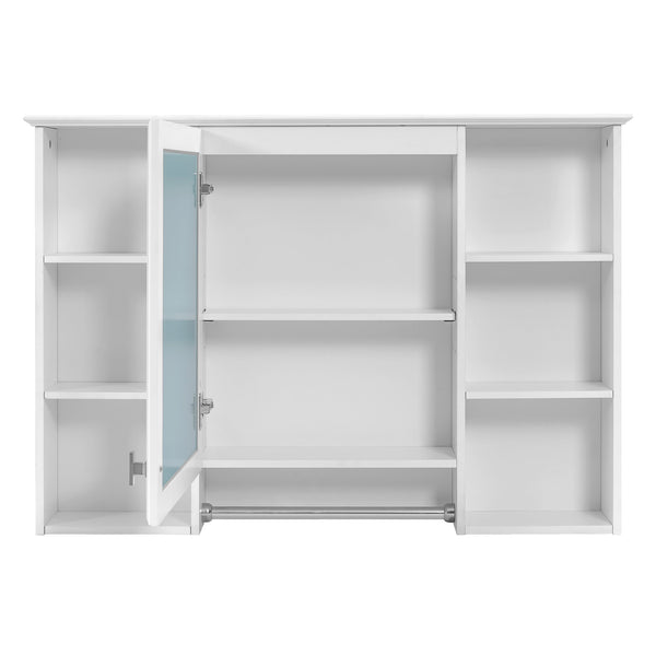 English Elm 3-in-1 Wall Mounted Bathroom Medicine Cabinet with Soft Close Mirror and Towel Bar White N710P358613K