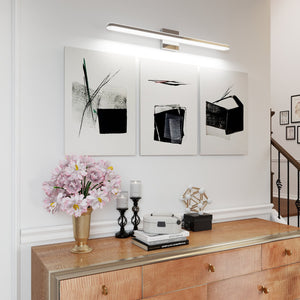 English Elm Modern Led Vanity Lights - 32In 16W Daylight White Chrome Fixtures For Bathroom & Dressing Rooms W2312P374948