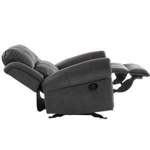 English Elm Christopher Knight Home® - 40.75" Wide Suede Manual Glider Recliner Chair with Rolled Arms, Microfiber Comfort & Infinite Positions Slate N763P264499E