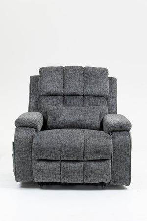 English Elm Oversized Power Lift Recliner Chair with Massage Heating and Usb Charging for Living Room Grey W547S00071
