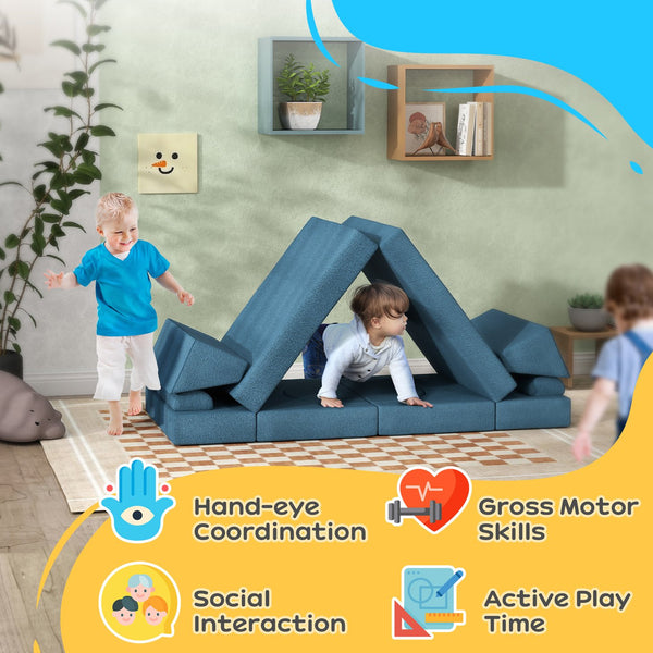 English Elm Qaba 12 Piece Modular Foam Toddler Play Sofa Set for Creative Playroom Fun W2225P249708