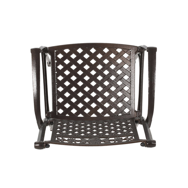 English Elm Christopher Knight Home® - CANTERBURY Cast Chair Bronze Aluminum Outdoor Dining Chair with Lattice Floral Design, Durable 31.5"H 66738.00HMBRZ