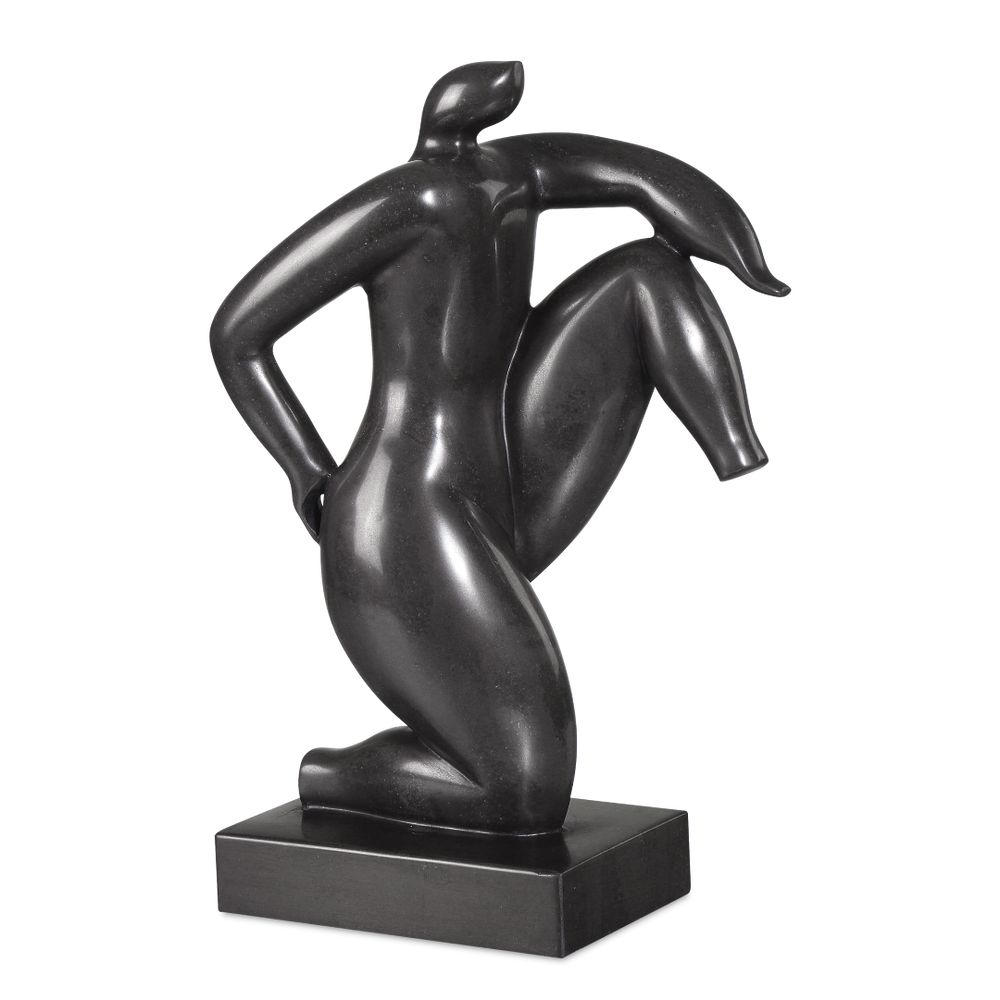 Greek Runner Black Marble Sculpture - Contemporary Design with Polished Finish for Elegant Spaces