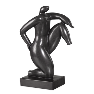 Greek Runner Black Marble Sculpture - Contemporary Design with Polished Finish for Elegant Spaces