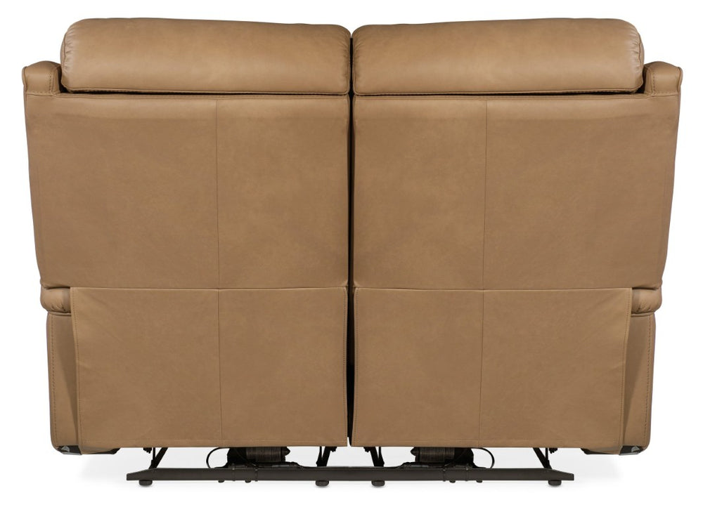 Hooker Furniture Rhea Sahara Sand Zero-Gravity Power Loveseat With Top-Grain Leather, Power Headrest & Usb Port SS703-PHZ2-080