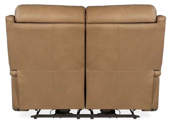 Hooker Furniture Rhea Sahara Sand Zero-Gravity Power Loveseat With Top-Grain Leather, Power Headrest & Usb Port SS703-PHZ2-080