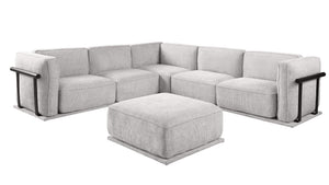 English Elm 102 Inch Linen Modular Sectional Sofa with Hidden Storage and Cloud Cushion Comfort W1099S00183