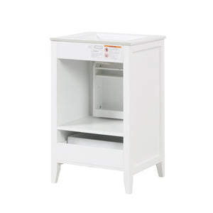 English Elm 20" Modern Bathroom Vanity With Soft-Close Door, Ceramic Sink & Storage Drawer For Small Spaces N725P185452K