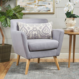 Christopher Knight Home® - Noble House - Meena Buttoned Mid Century Modern Light Grey Fabric Club Chair