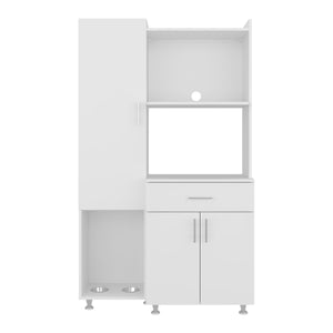 English Elm Barbados Dark Walnut Pantry Cabinet with Drawer Double Doors and Interior Shelving B097P474302