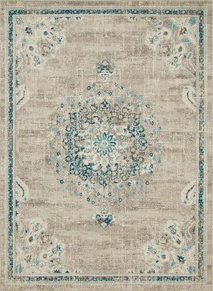 Unique Loom Penrose Alexis Machine Made Medallion Rug Gray, Beige/Blue/Ivory/Navy Blue 9' 0" x 12' 0"