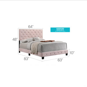 English Elm Charming Velvet Twin Bed with Hidden Storage Drawers, Casual Solid Frame, Easy Assembly Comfort Pink 25 L x 66 W x 5.5 H B078108024