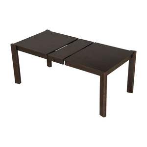 English Elm Expandable Solid Wood Farmhouse Dining Table with Smooth Gliding Extension, Space-Saving Design for 4–8 Guests Walnut N842P271655D