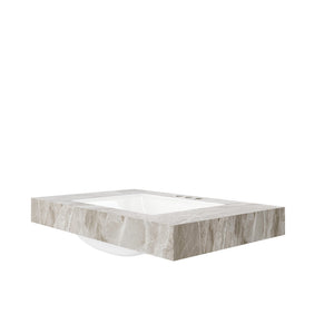 English Elm 36" Sintered Stone Vanity Top Undermount Ceramic Basin Glossy Gray Bathroom Upgrade W2615P365408