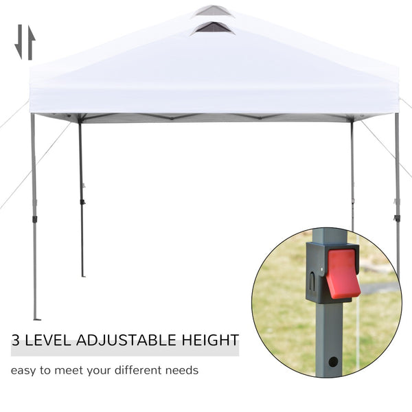 English Elm Outsunny 10' X 10' Instant Pop-Up Canopy Tent With Adjustable Height, Carry Bag & Ventilated Roof W2225P200700-GIGA