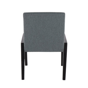 English Elm Carmen Contemporary Dining Chair Set Of 2 - Teal Fabric & Black Wood Frame For Modern Spaces B202S01317