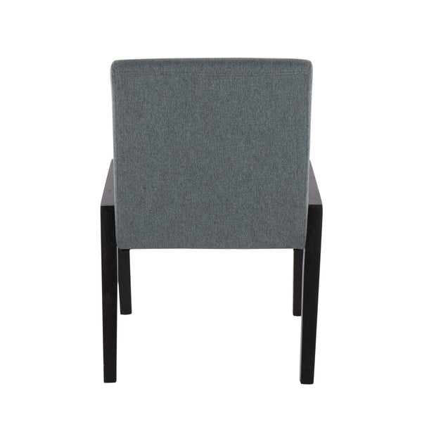 English Elm Carmen Contemporary Dining Chair Set Of 2 - Teal Fabric & Black Wood Frame For Modern Spaces B202S01317